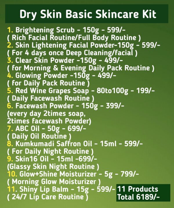 Dry Skin Basic Skincare Kit ( 11 Products )